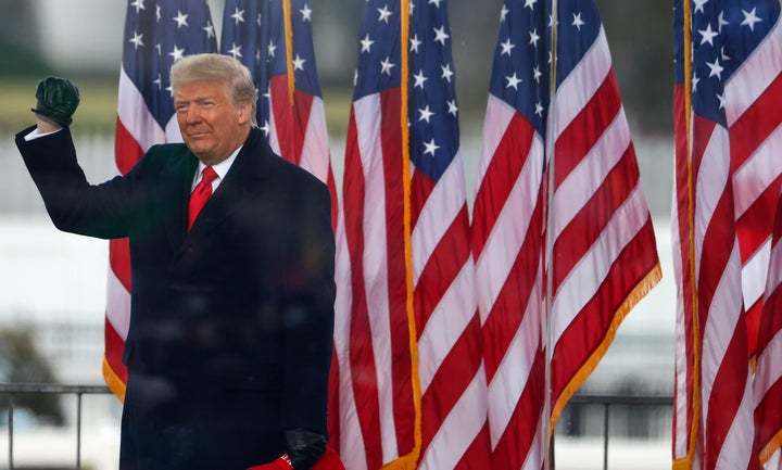 President Donald Trump arrives at the "Stop The Steal" Rally on Jan. 6, 2021, in Washington, D.C., hours before the riots at the Capitol building.