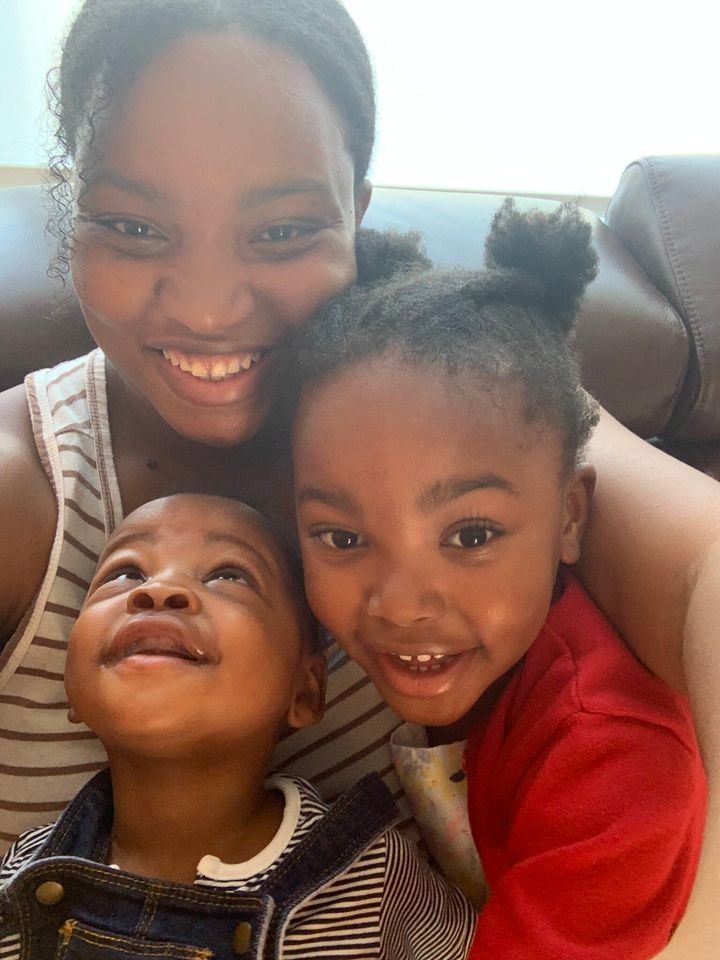 Nneka Opara and her children. 