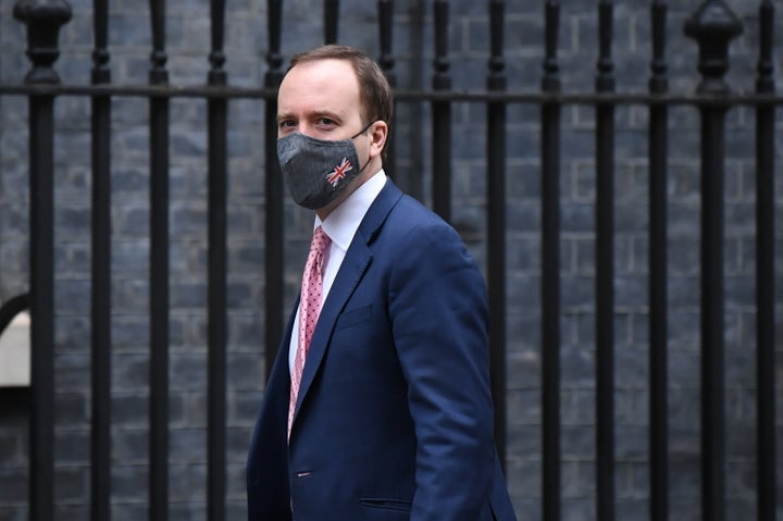 Heath secretary Matt Hancock arriving in Downing Street