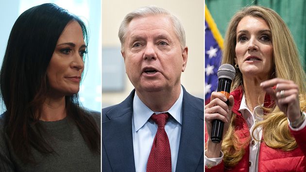 Stephanie Grisham, Lindsey Graham et Kelly Loeffler (de gauche à droite) font partie des responsables républicains qui ont tourné le dos à Donald Trump après les violences survenues au Capitole, à Washington D.C. 