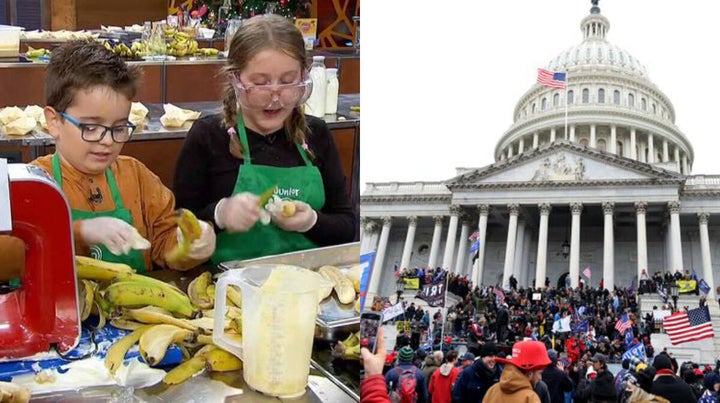 Un momento de <i>Masterchef Junior</i> y el asalto al Capitolio. 