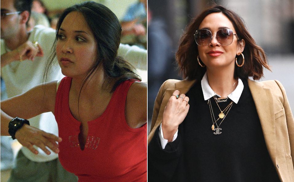 Myleene Klass pictured in 2001 and 2020