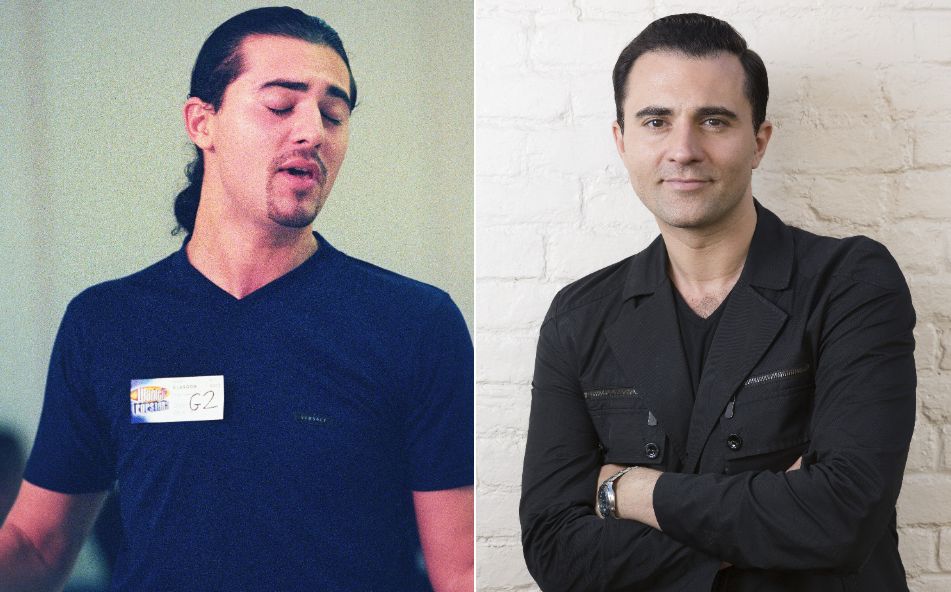 Darius Campbell pictured in 2001 and 2016