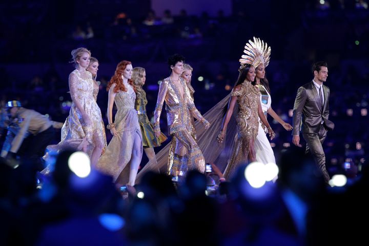 Stella walked the runway with fellow models Naomi Campbell, Kate Moss, David Gandy and Lily Cole during a section of the 2012 Olympics Closing Ceremony devoted to British fashion