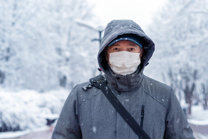 Health officials recommend wearing a mask even outside if you're going to be around other people.