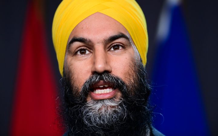 NDP leader Jagmeet Singh speaks during a press conference on Parliament Hill in Ottawa on Nov. 26, 2020.