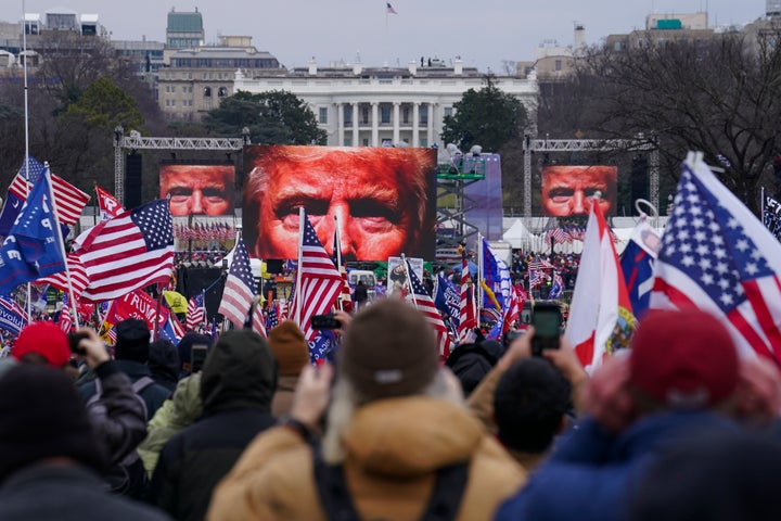 Trump supporters participate in a rally Wednesday, January 6, in Washington. Thousands of people have gathered to show their support for President Donald Trump and his baseless claims of election fraud.