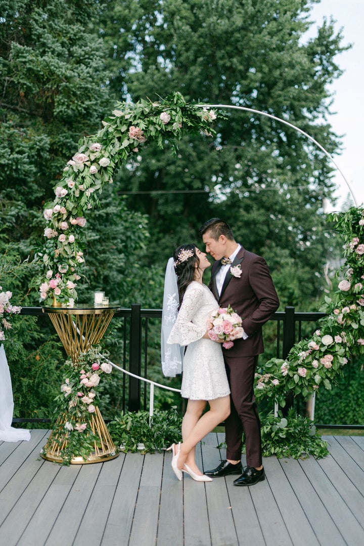 They said their "I do's" at their home in Ottawa, Canada.