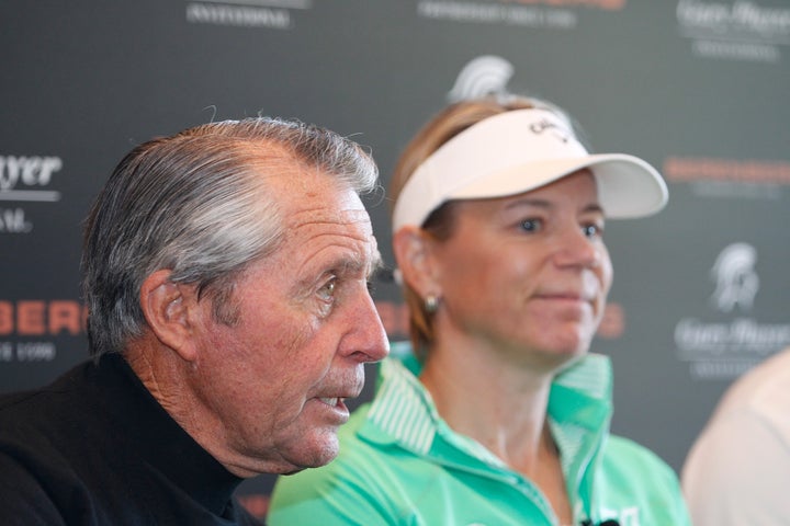 Gary Player and Annika Sorenstam at a golf tournament in 2015.