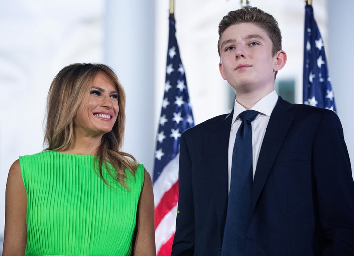 Melania y Barron Trump en la Convención Nacional Republicana, en agosto de 2020.