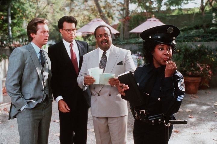 Marion in character on the set of Police Academy 6.
