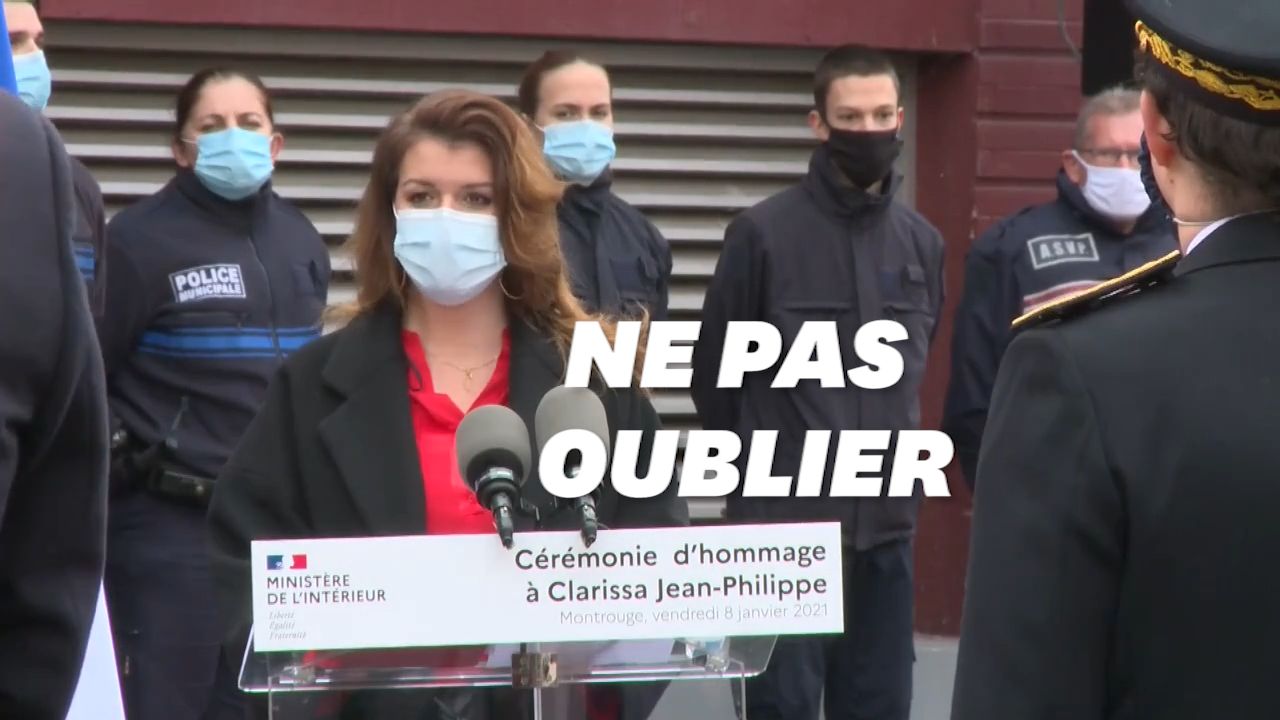 Hommage à Clarissa Jean-Philippe par Marlène Schiappa et le maire de Montrouge