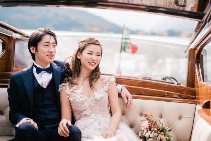 The couple eloped in Lake Como, Italy, with just their parents present.