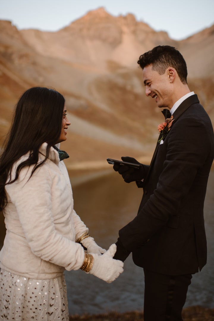 They said their "I do's" in San Juan National Forest in Colorado.