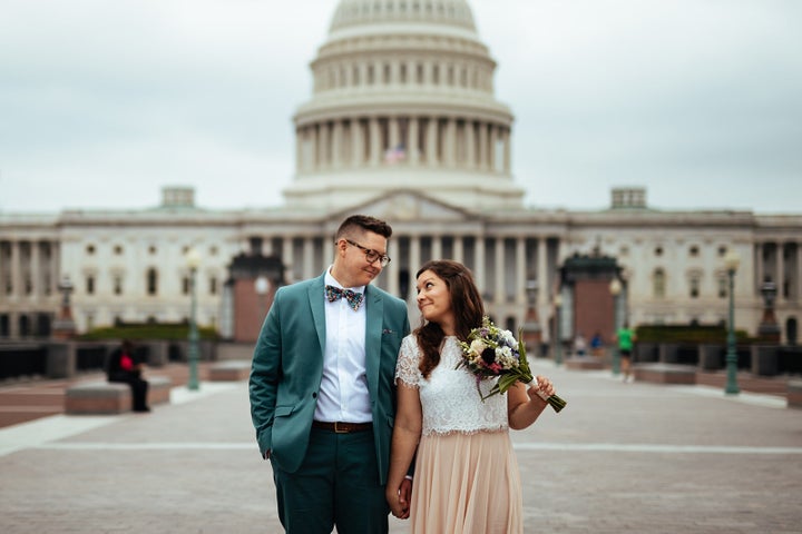 The couple eloped outside the Supreme Court building in Washington, D.C.