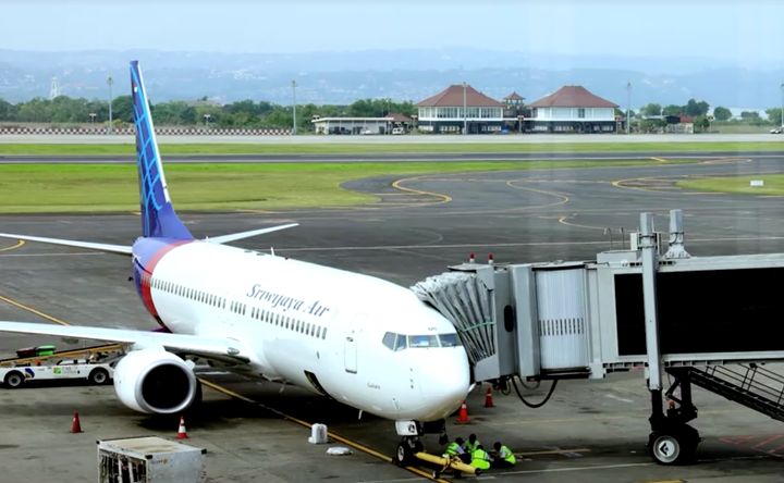 File photo of a Sriwijaya Air plane on a runway. 