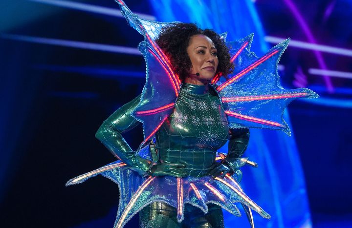 Mel B after taking off her Seahorse disguise on The Masked Singer
