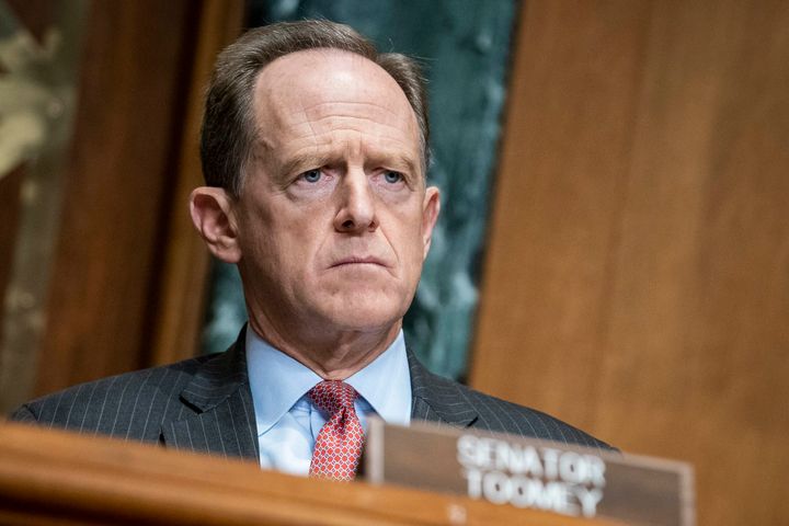 Sen. Pat Toomey called on President Donald Trump to resign on Sunday, saying his recent behavior shows that he has "spiraled down into a kind of madness."