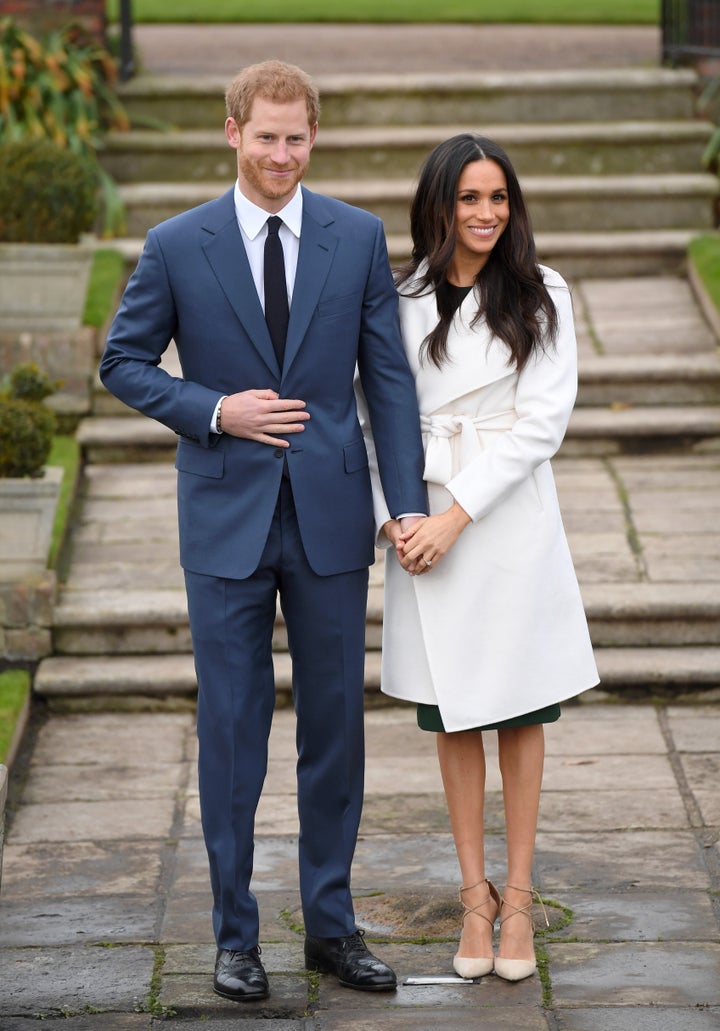 Harry et Meghan lorsqu'ils ont annoncé leurs fiançailles le 27 novembre 2017. 