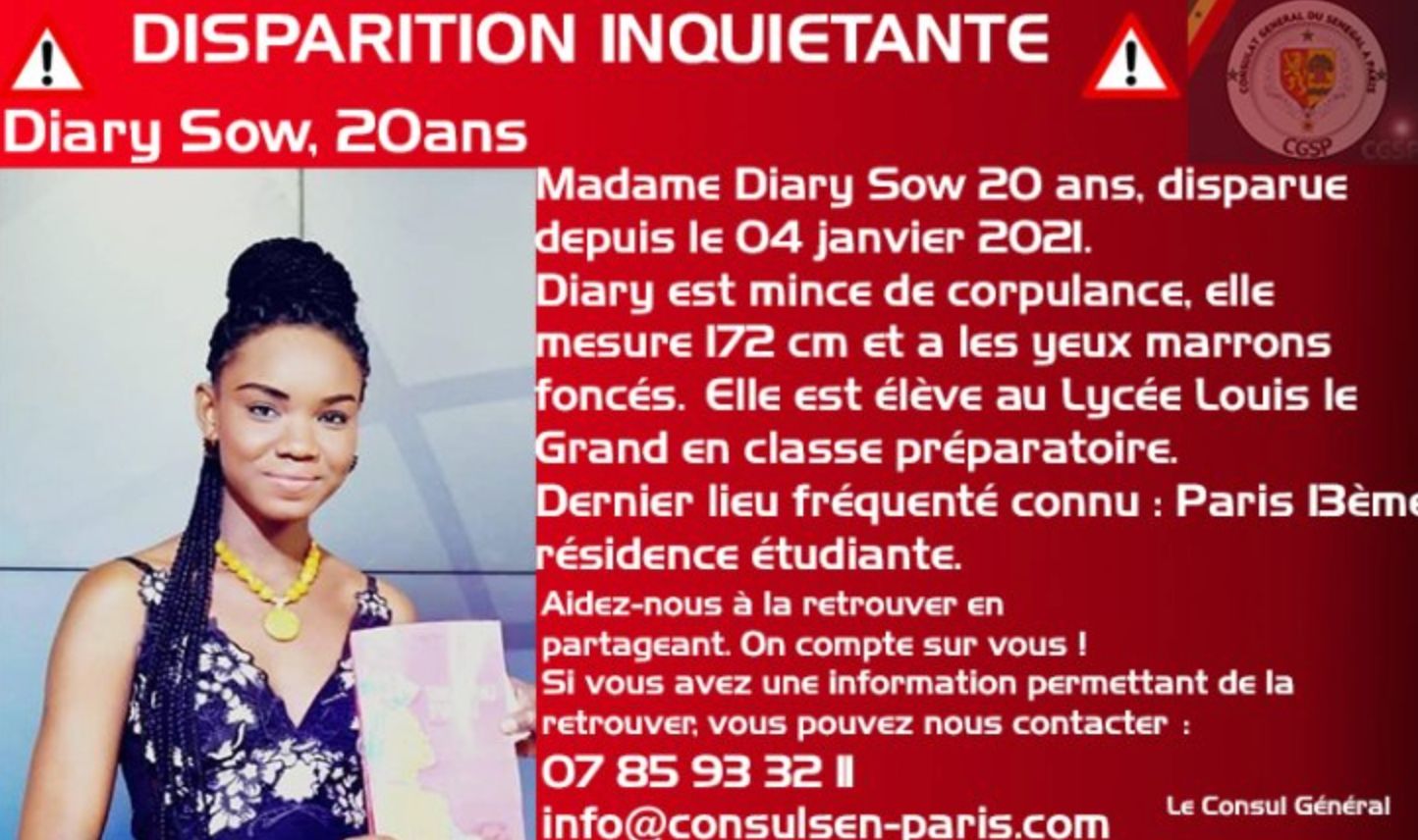 Mobilisation à Paris et au Sénégal après que Diary Sow a disparu