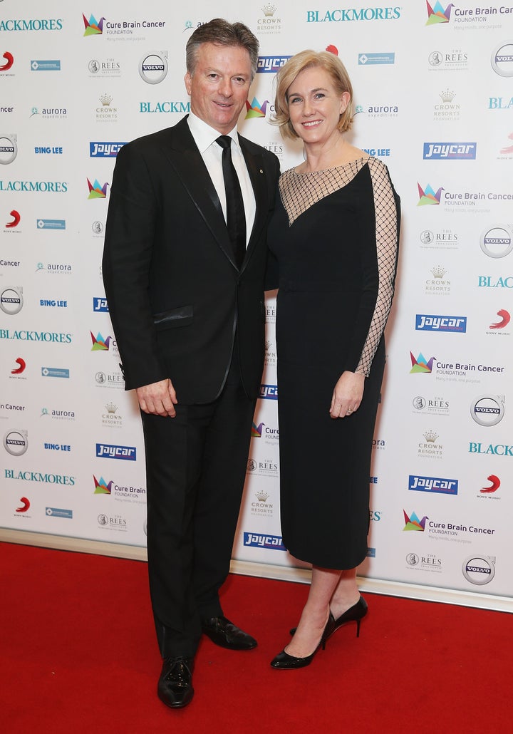 Steve and Lynette Waugh attend the Cure Brain Cancer Foundation 1930s Hollywood Glamour Ball at the Hordern Pavillion on May 2, 2015 in Sydney, Australia. 