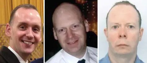 (Left to right) Joe Ritchie-Bennett, James Furlong and David Wails, the three victims of the Reading terror attack