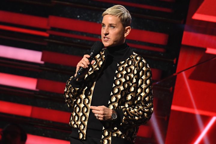 Ellen Degeneres on stage at last year's Grammys