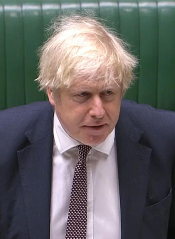 Boris Johnson speaks during PMQs in the Commons
