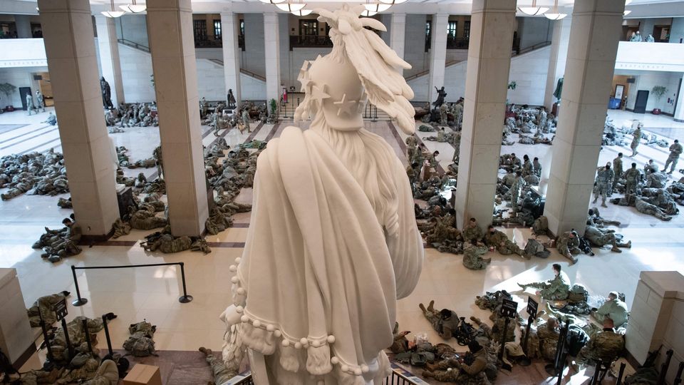 Striking Photos Show Hundreds Of Troops Inside US Capitol