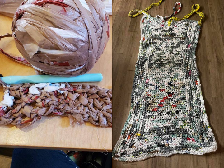 Waterloo, Ont. resident Kathy Kibble runs a Facebook group that crochets plastic bags into mats for people who sleep outdoors.