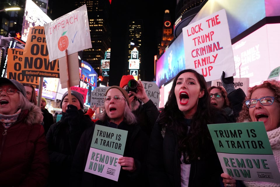 Protesters from Trump's first impeachment trial. 