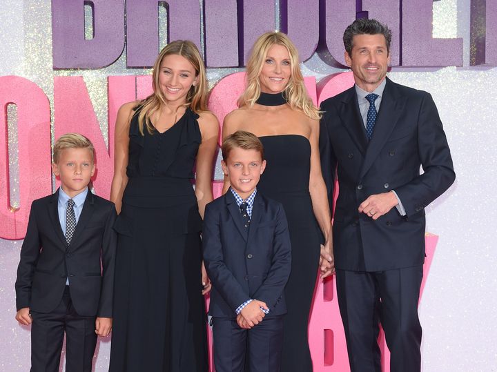 Patrick Dempsey and his family arrive for the world premiere of "Bridget Jones's Baby" on Sept. 5, 2016, in London.