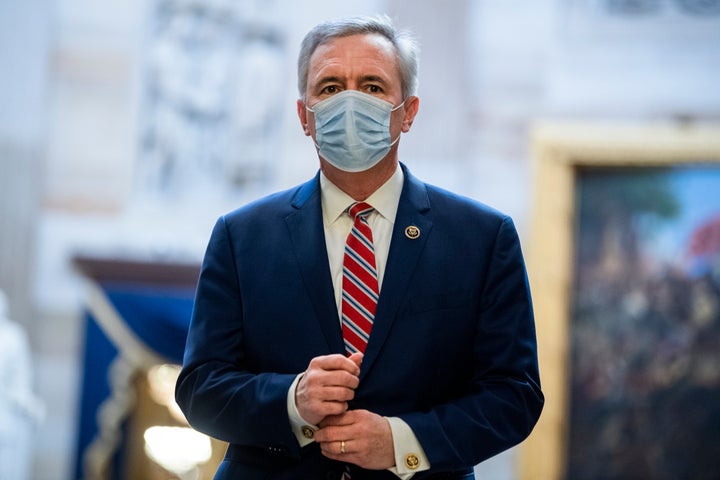 Rep. John Katko before the House voted to impeach President Donald Trump for inciting an insurrection.