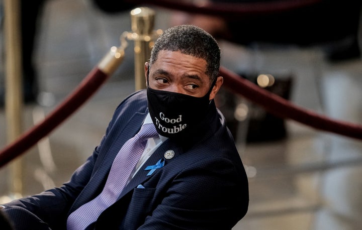 Rep. Cedric Richmond (D-LA) attends the ceremony for Rep. John Lewis (D-GA) at the U.S. Capitol Rotunda in Washington, D.C.,