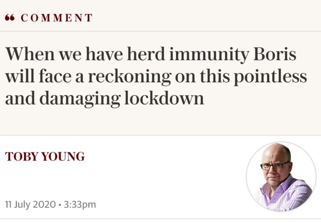 Toby Young has been among the most vocal critics of measures introduced to curb the spread of the outbreak.