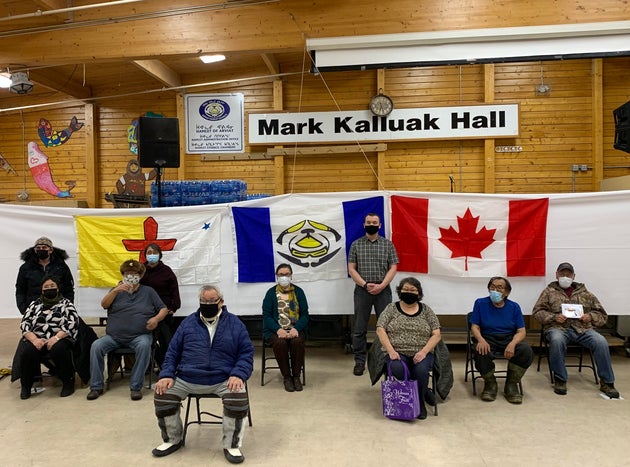 Arviat, Nunavut elders who received their first doses of the vaccine on Jan. 13, 2021.