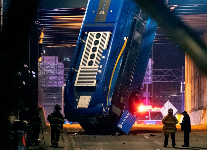 Eight passengers suffered minor to non-life threatening injuries, according to the New York City Fire Department.