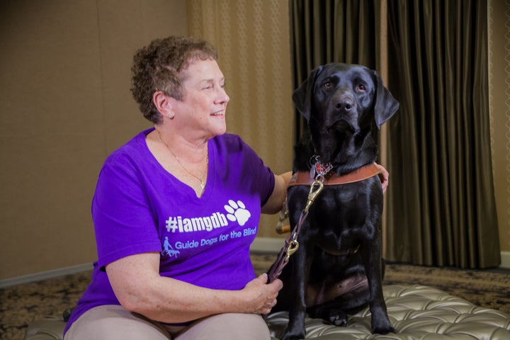 The author and Dime at a Guide Dogs for the Blind alumni reunion in San Francisco in 2017.