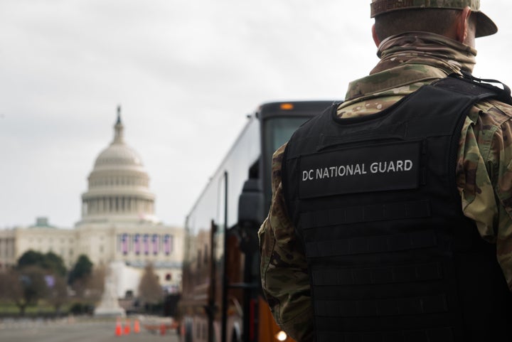 Large parts of downtown Washington have been locked down ahead of the inauguration of President-elect Joe Biden on Wednesday.