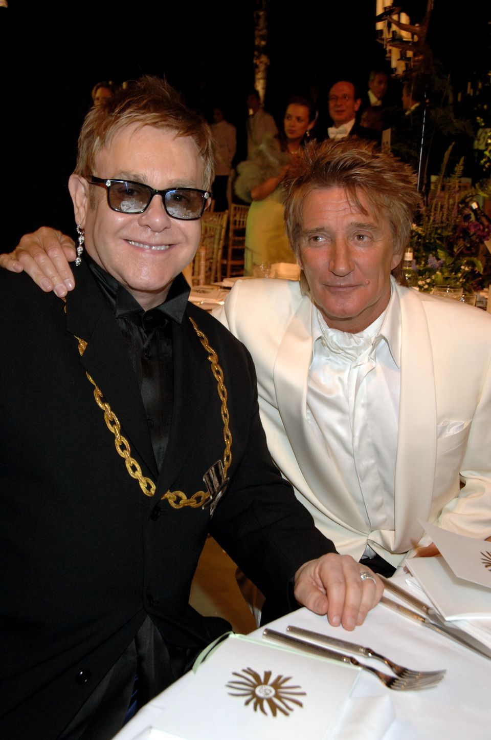 (L-R) Sir Elton John and Rod Stewart