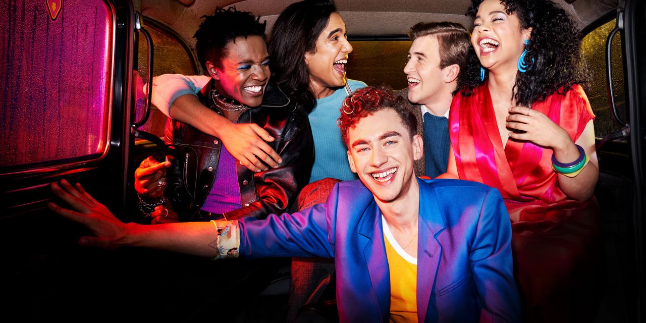 The It's A Sin cast includes Olly Alexander (front) from Years & Years as lead character, Ritchie