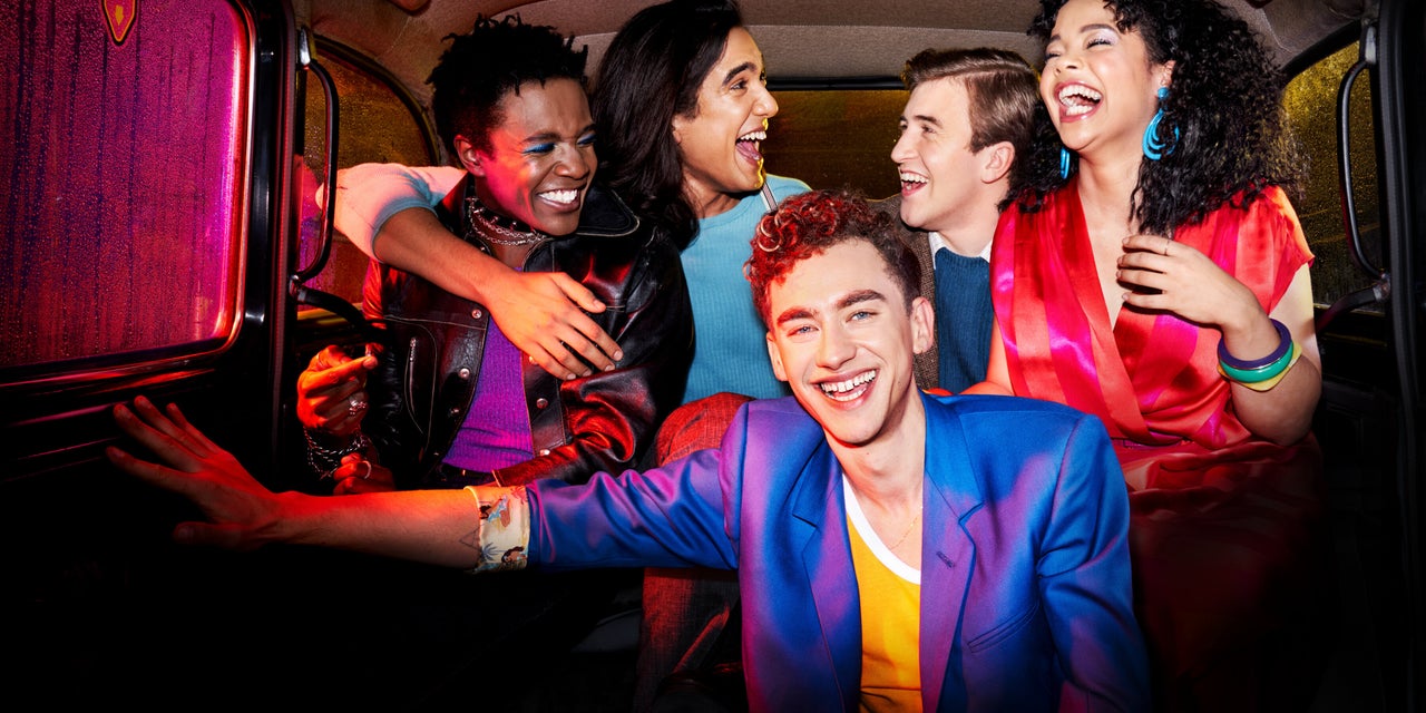 The It's A Sin cast includes Olly Alexander (front) from Years & Years as lead character, Ritchie