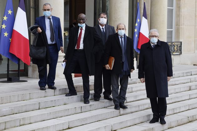 Les représentants du CFCM ce lundi 18 janvier à l'Élysée. 