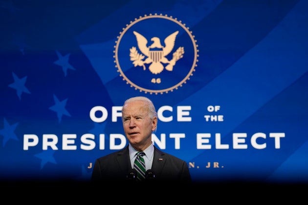 Joe Biden lors d'un événement à Wilmington dans le Delaware le 16 janvier 2021 (AP Photo/Matt Slocum)