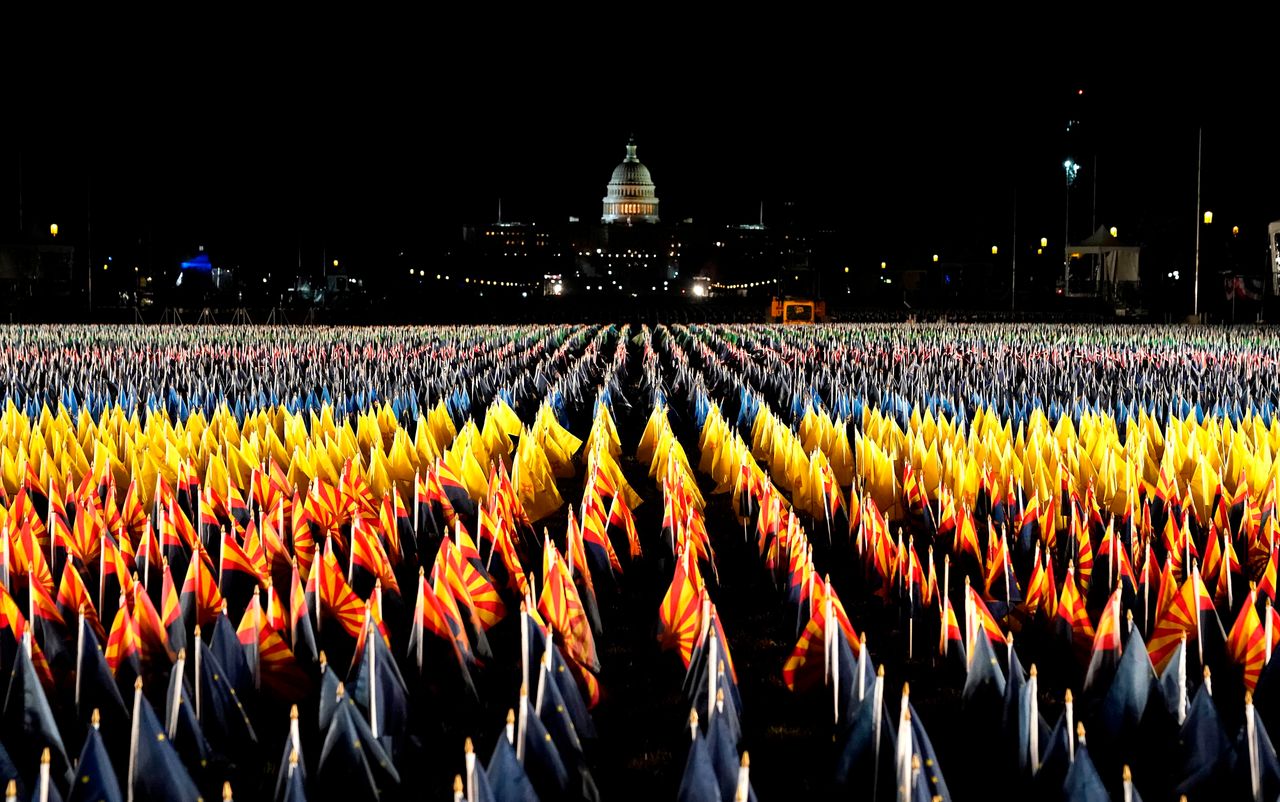 Tens of thousands of flags represent Americans unable to attend the historic Jan. 20 ceremony.