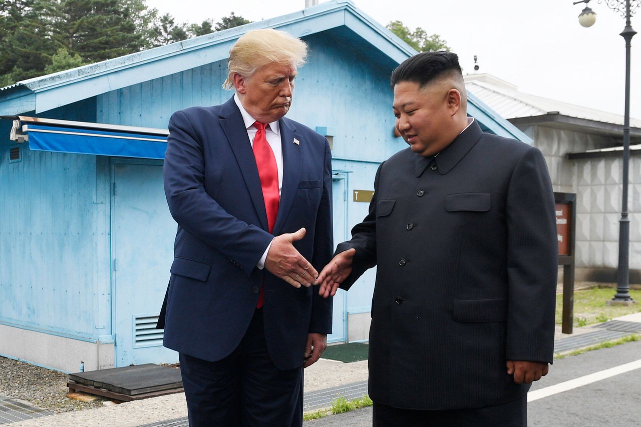 Με τον ηγέτη της Βόρειας Κορέας, Κιμ Γιονγκ Ουν, 30 Ιουνίου 2019.