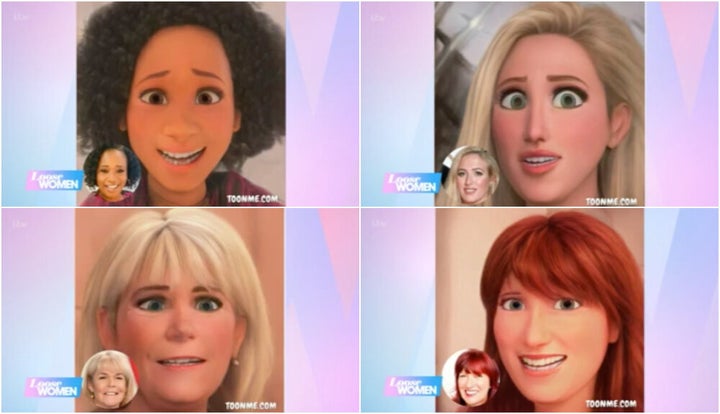 The Loose Women as cartoons