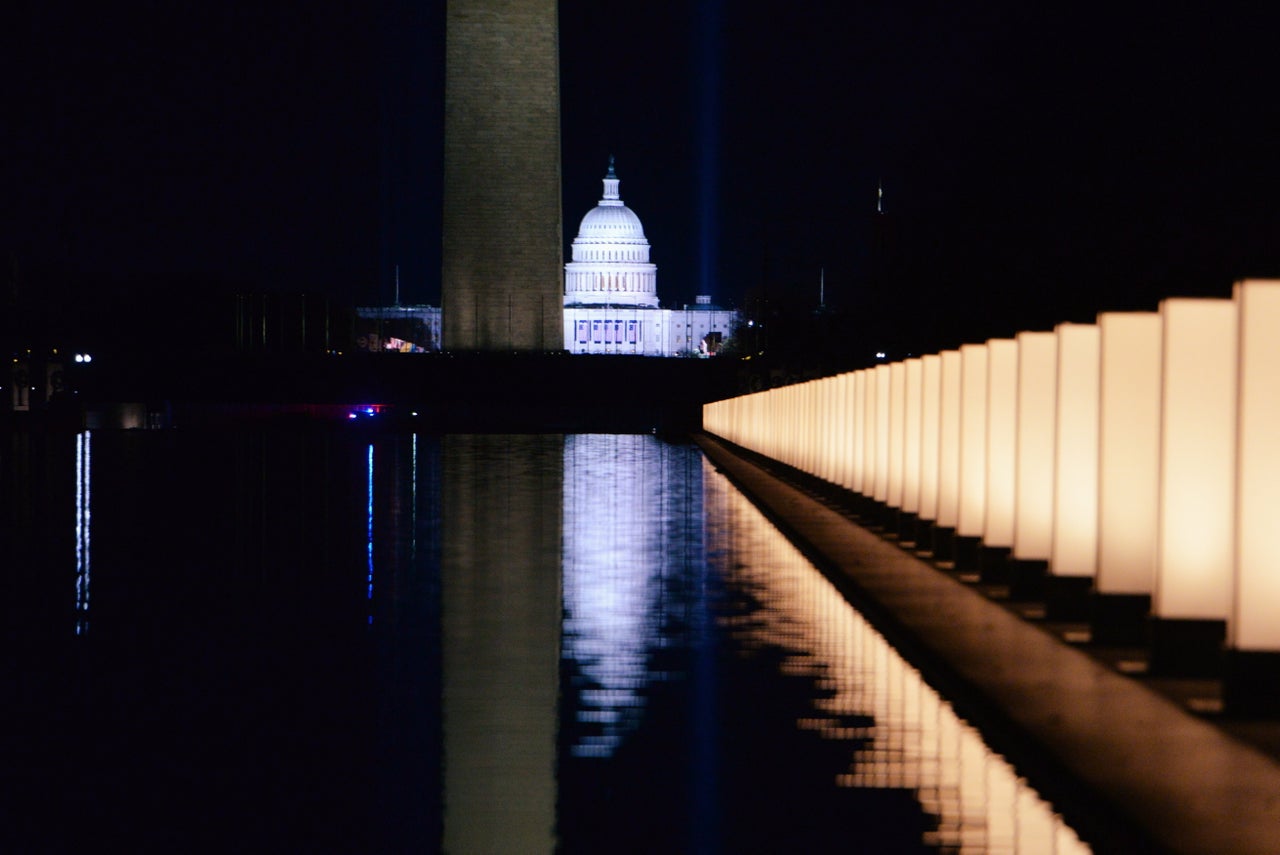 The memorial took place on the eve of Inauguration Day, which will look dramatically different from any other due to the pandemic and intense security measures after an insurrection at the U.S. Capitol on Jan. 6.