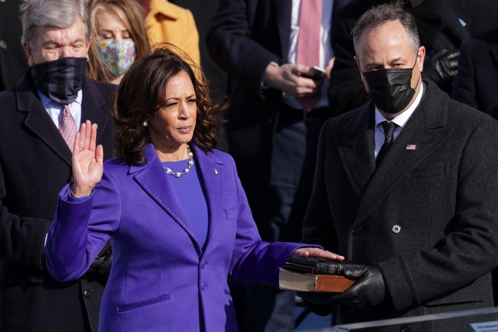 Kamala Harris is sworn as vice president. 