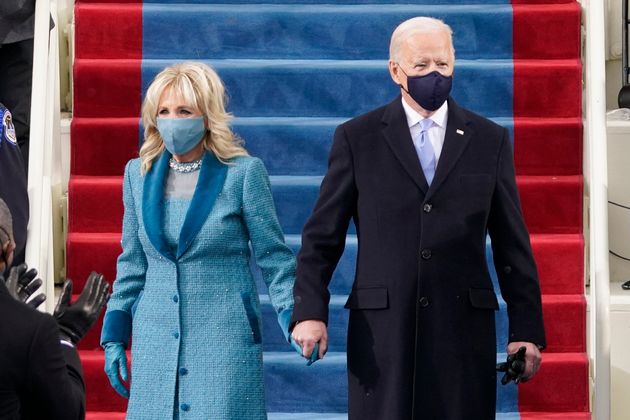 Joe Biden and his wife Dr Jill Biden at the inauguration ceremony.